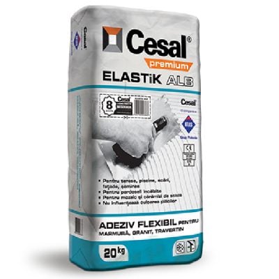 Adeziv pentru placi ceramice si piatra naturala Cesal Premium Elastyk Alb