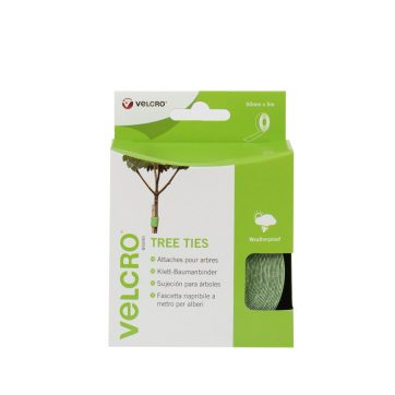 Banda cu puf si scai pentru legarea copacilor VELCRO® TREE TIES 50 mm x 5 m, verde