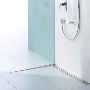 Profil din inox pentru compensare pantă duș, ACO ShowerStep, dreapta, lungime 1490mm, înălțime 15mm, finisaj mat